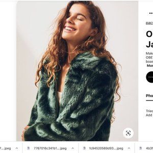 OBEY Kale Forest Green Faux Fur Bomber Jacket